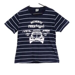 Volkswagen Womens L Striped Graphic Licensed T-Shirt Authentic Fusca Original